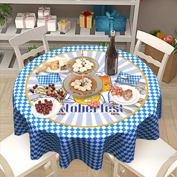 Runde Tischdecke Polyester (152 cm & 178 cm) – WiesnTisch Oktoberfest 2025