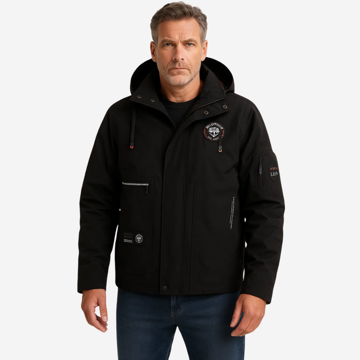 Herren Outdoorjacke wasserdicht mit Kapuze & karierter Fütterung – Jorrit