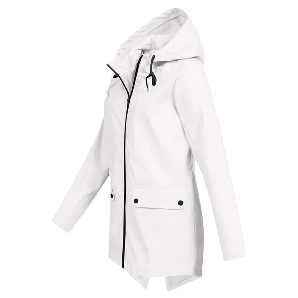Herbstliche Damen Regenjacke mit Kapuze - Liora