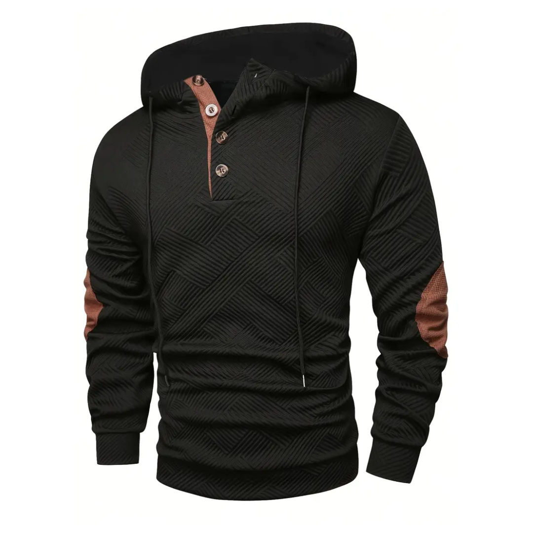 Herren Outdoor Hoodie mit Comfort-Stretch & Knopfleiste – Mads