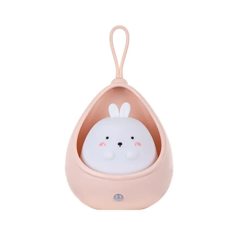 Rosa Nachtlicht Hase Silikon Kinderzimmerlampe LED tragbar dimmbar USB-Aufladung