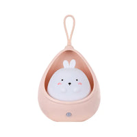 Rosa Nachtlicht Hase Silikon Kinderzimmerlampe LED tragbar dimmbar USB-Aufladung