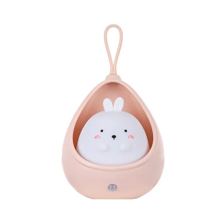 Rosa Nachtlicht Hase Silikon Kinderzimmerlampe LED tragbar dimmbar USB-Aufladung