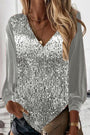 Herbstliche Damen Glitzerbluse – Elodie