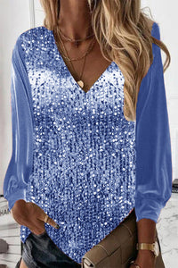 Herbstliche Damen Glitzerbluse – Elodie