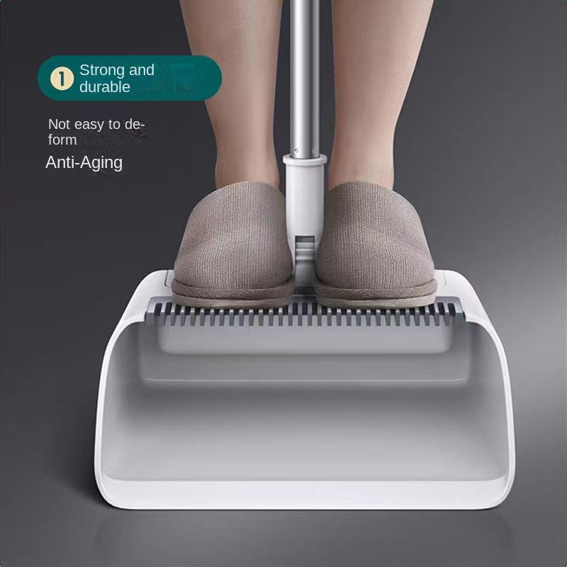Kehrschaufel mit Besen, grau, langlebig, Anti-Aging, rutschfest, für Haushalt, robustes Design.