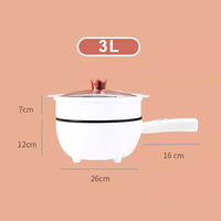 Weiße 3L-Kochtopf mit Deckel, Kunststoffgriff, 26cm Durchmesser, ideal für Küche, Kochen.