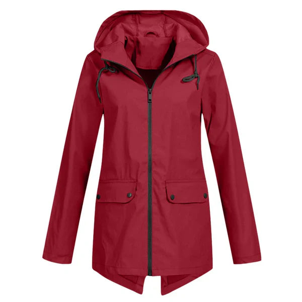 Herbstliche Damen Regenjacke mit Kapuze - Liora