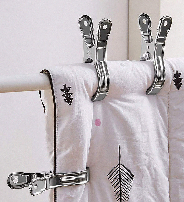 Extra große Edelstahl-Handtuchklammern mit Anti-Rutsch-Matte – Veltrix