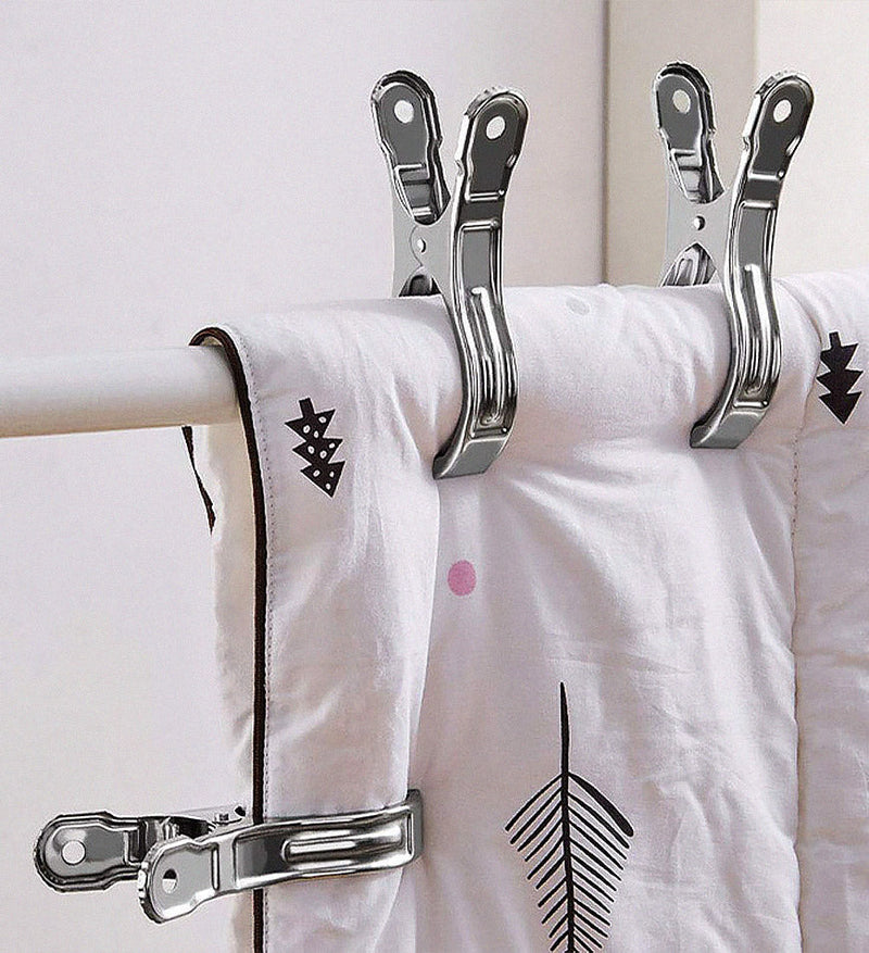 Extra große Edelstahl-Handtuchklammern mit Anti-Rutsch-Matte – Veltrix