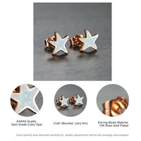 Sternförmige Ohrringe, Opal, 14K Roségold plattiert, hochwertig, Schmuck, Damenaccessoire.