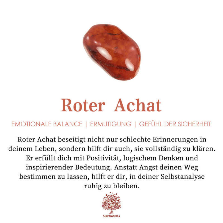 Roter Achat Edelstein, emotionales Gleichgewicht, Ermutigung, Sicherheit, Heilstein.