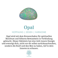 Opal Edelstein, grün-blau, spirituelle Bedeutung, Kronenchakra, Hoffnung, Segen, Harmonie.
