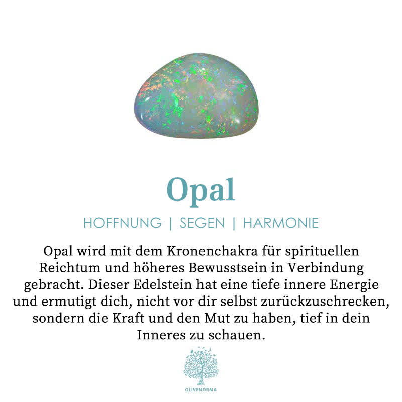 Opal Edelstein, grün-blau, spirituelle Bedeutung, Hoffnung, Segen, Harmonie, Kronenchakra.