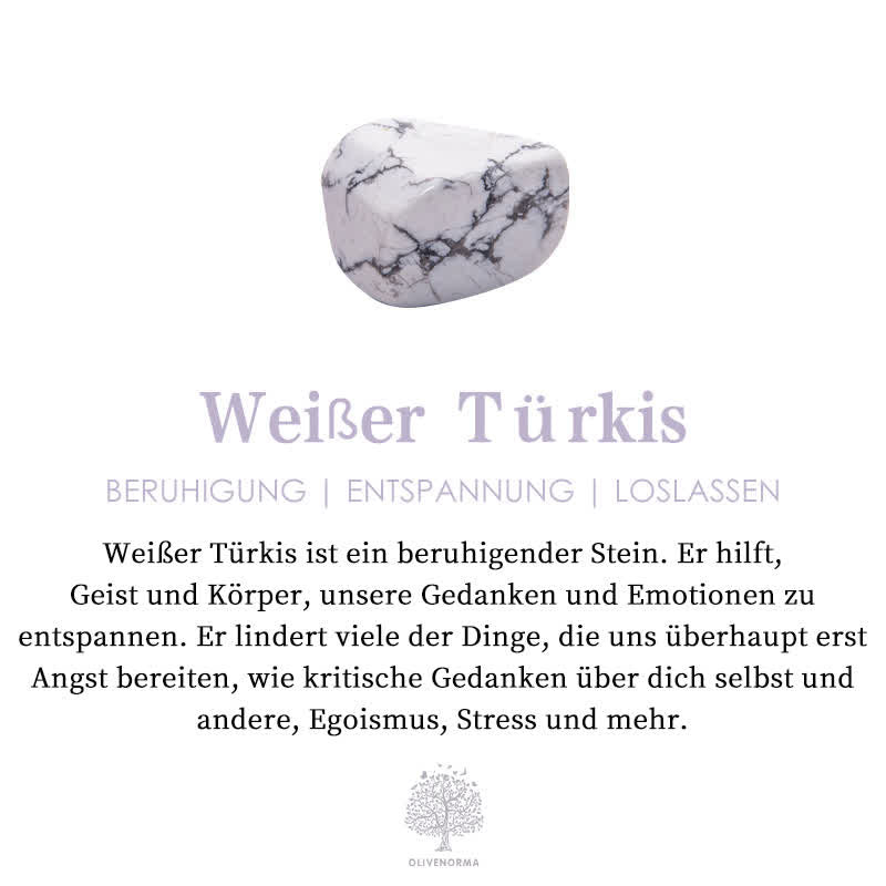 Weißer Türkis Stein, beruhigend, entspannend, loslassen, spirituelle Heilung, Edelstein.