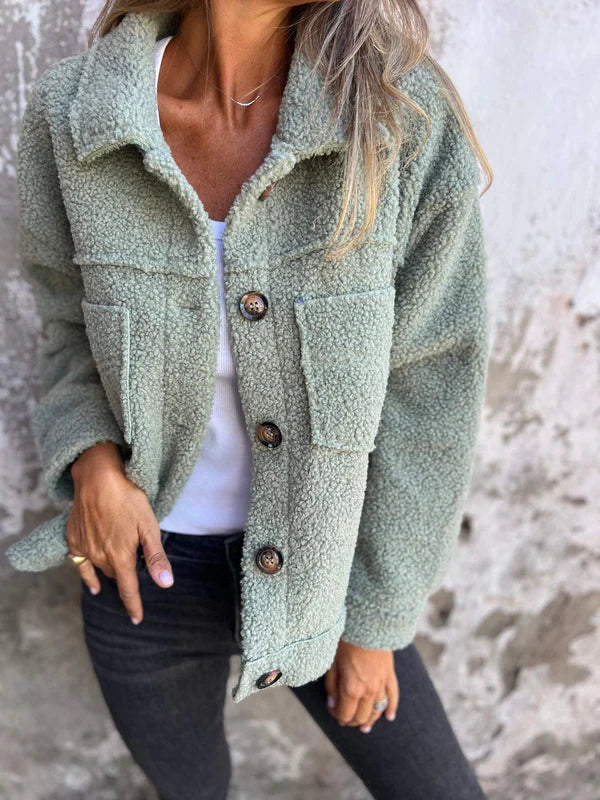 Herbstliche Teddyjacke - Dion | Kuschelig warm mit stilvollem Reverskragen