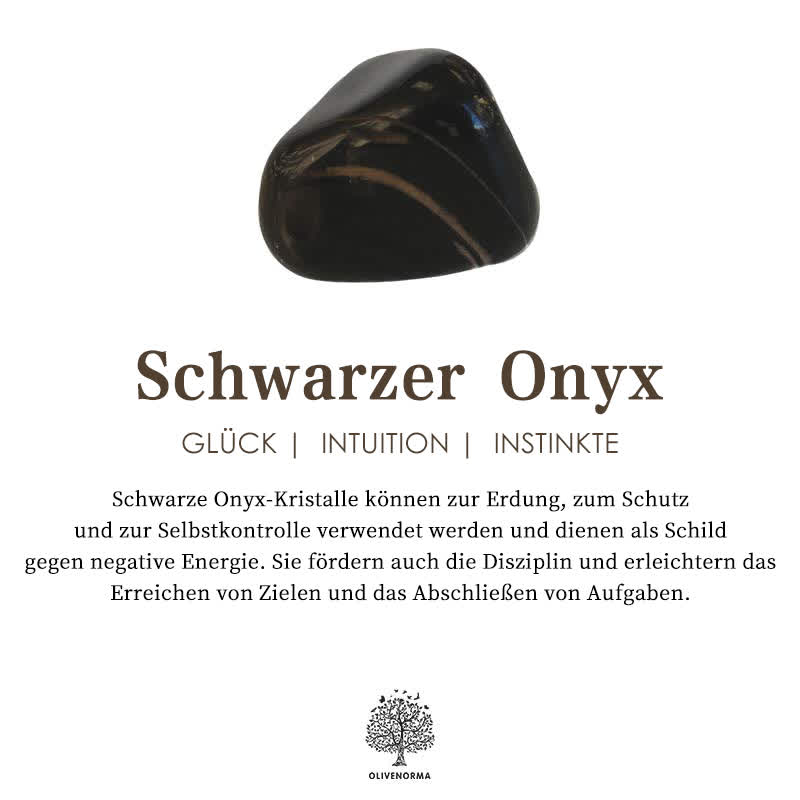 Schwarzer Onyx Kristall, poliert, Glücksbringer, Schutzstein, Intuition, Erdung, Energie.