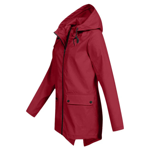 Herbstliche Damen Regenjacke mit Kapuze - Liora