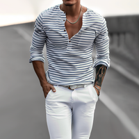 Gestreiftes Henley-Shirt mit langen Ärmeln – Ewan Herbstedition