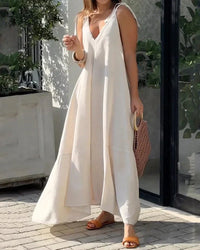 Strandkleid mit V-Ausschnitt und luftiger Passform – Krissy