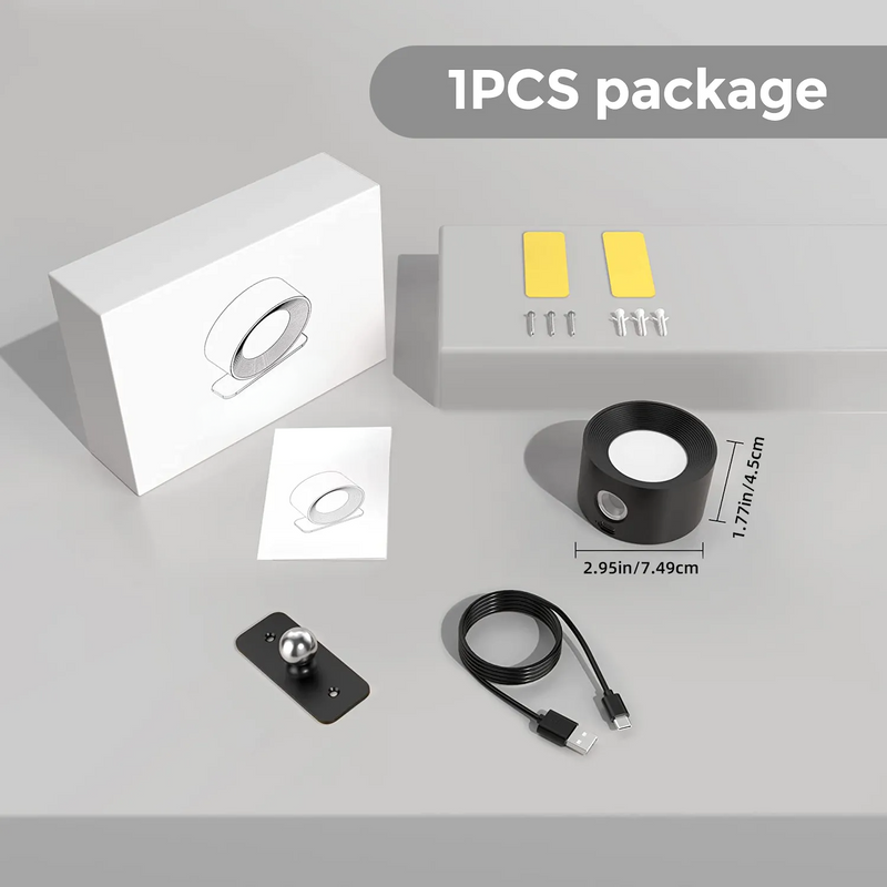 Schwarzer magnetischer Handyhalter, USB-Kabel, Schrauben, Wandhalterung, 1er-Packung.