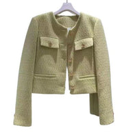 Damen Tweedjacke mit Rundhalsausschnitt – Celeste