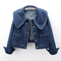 Damen Denimjacke mit Matrosenkragen – Herbstzauber Giovanna