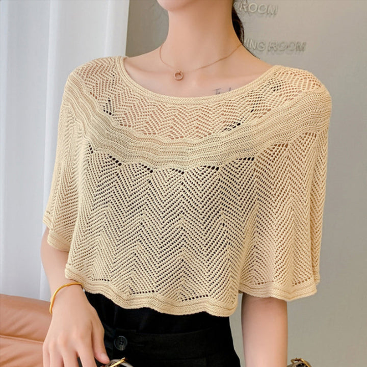 Damen Eisseiden-Schal mit Strick & UV-Schutz – Amira