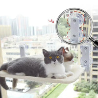 Katzenfensterliege mit Saugnäpfen, beige, für Fenster, Katzenbett, stabil, bequem, Aussicht.