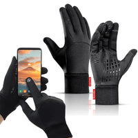 Schwarze Touchscreen-Handschuhe, wasserdicht, rutschfest, für Smartphones geeignet.