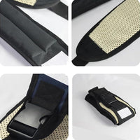 Schwarzer Sicherheitsgurtpolster aus Mesh, verstellbar, für Autositz, Komfort und Schutz.