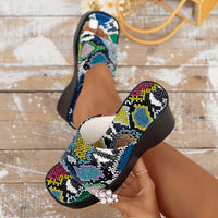 Sleehak Damen Sandalen mit Schlangenprint – Jade