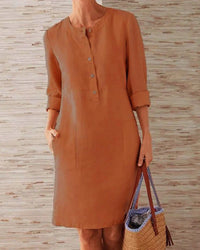 Elegantes Herbstkleid mit Knopfleiste – Allegra