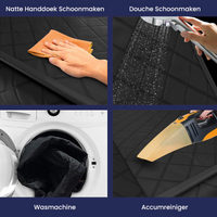 Schwarze wasserdichte Hundedecke, maschinenwaschbar, für Auto und Zuhause.