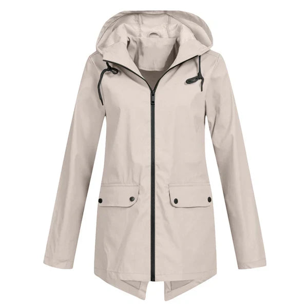 Herbstliche Damen Regenjacke mit Kapuze - Liora