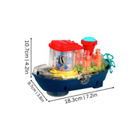 Buntes Badespielzeug Boot mit Wasserpumpe, 18,3 cm, Kinder Wasserspielzeug, Kunststoff.