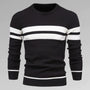 Herren Gestreifter Strickpullover mit Rundhalsausschnitt – Fabio