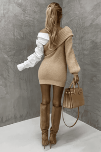 Strickkleid mit angenähtem Hemd – Elodie