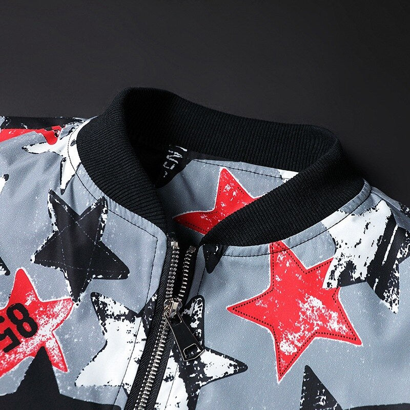 Herbstliche Bedruckte Herren-Bomberjacke - Enzo