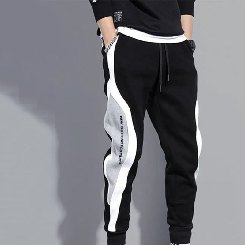 Herbstliche Herren Patchwork-Joggers mit Kordelzug – Rafael