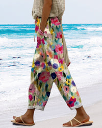 Herbstliche Bunte Damen Jogginghose mit Elastischem Bund – Nova