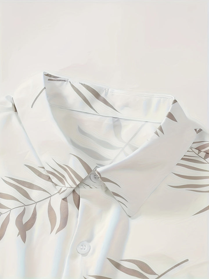 Zweiteiliges Sommer Set Herren Blattprint Shirt und Shorts - Kiano