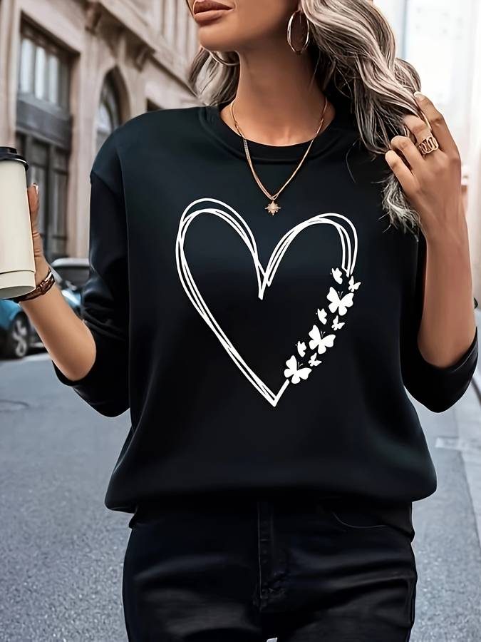 Damen Sweater mit Herzprint – Bonny