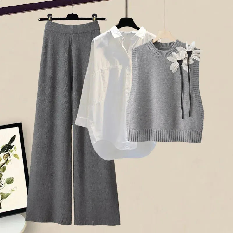 Gestricktes 3-teiliges Damen-Set – Camilla