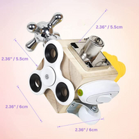 Holz-Sensorwürfel mit Schaltern, Fidget Spinner und Steckdose, 6x6x5,5 cm, Lernspielzeug