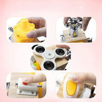 Holz-Montessori-Spielzeug, gelb, Feinmotorik-Training, Kinder, pädagogisch, Hand-Augen-Koordination