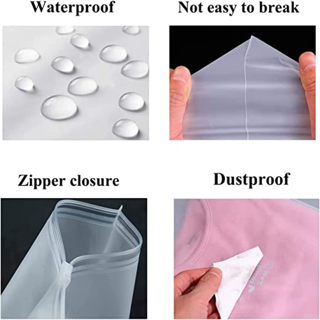 Vielseitige Gefrostete Zip-Aufbewahrungsbeutel – 20er-Pack Kunststoff-Kleiderschutzhüllen (Kaufe 2 Sets, erhalte 1 GRATIS)