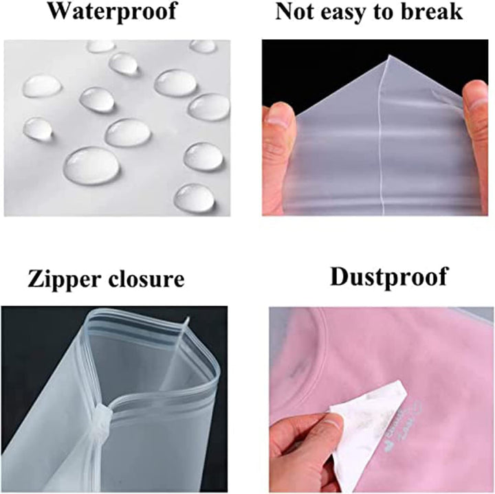 Vielseitige Gefrostete Zip-Aufbewahrungsbeutel – 20er-Pack Kunststoff-Kleiderschutzhüllen (Kaufe 2 Sets, erhalte 1 GRATIS)