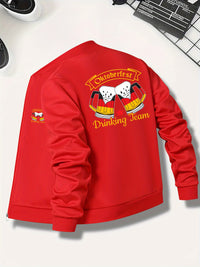 Herren Bomberjacke mit Bier-Print & Reißverschluss – Matthias Oktoberfest 2025