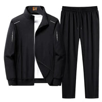 Schwarzes Herren-Trainingsanzug-Set, Sweatshirt und Jogginghose, Streetwear, Sportbekleidung.